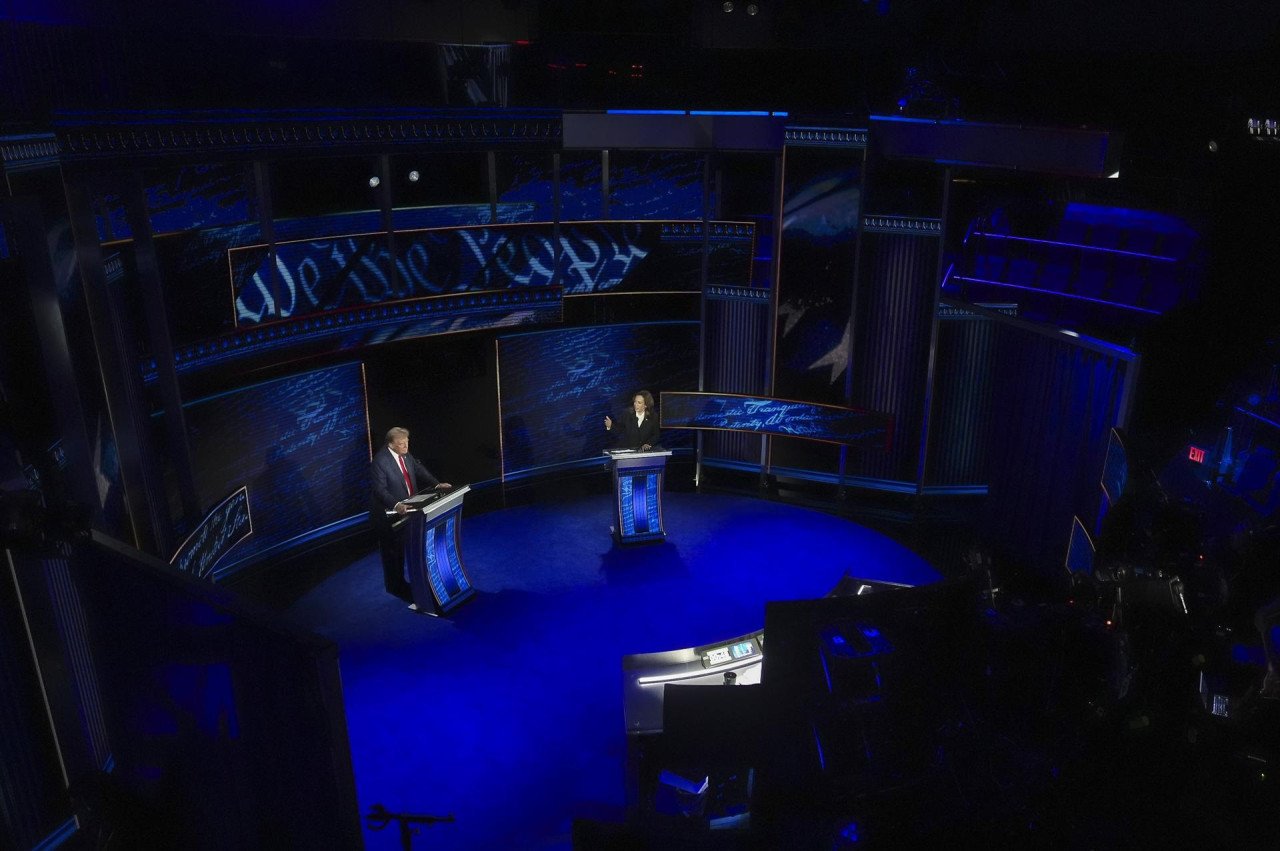 Debate presidencial entre Kamala Harris y Donald Trump. Foto: EFE