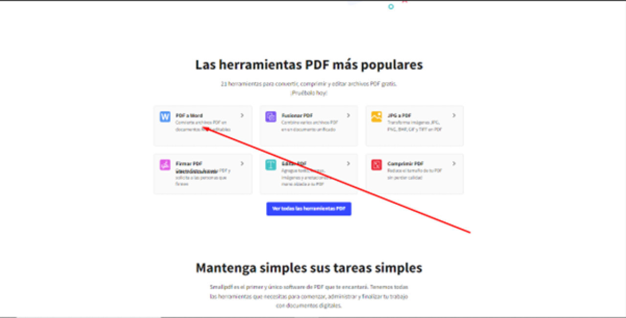 Paso a paso 2 SmallPDF. Captura de pantalla.