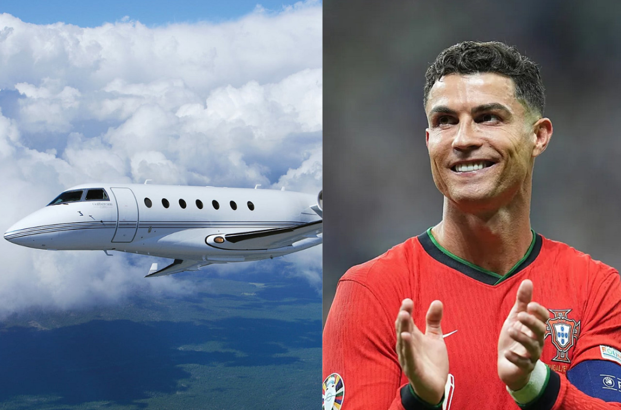 El lujoso avión privado de Cristiano Ronaldo. Foto: Gentileza Expansión.