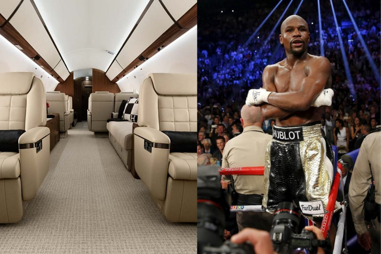 El lujoso avión privado de Floyd Mayweather. Foto: Gentileza Expansión.