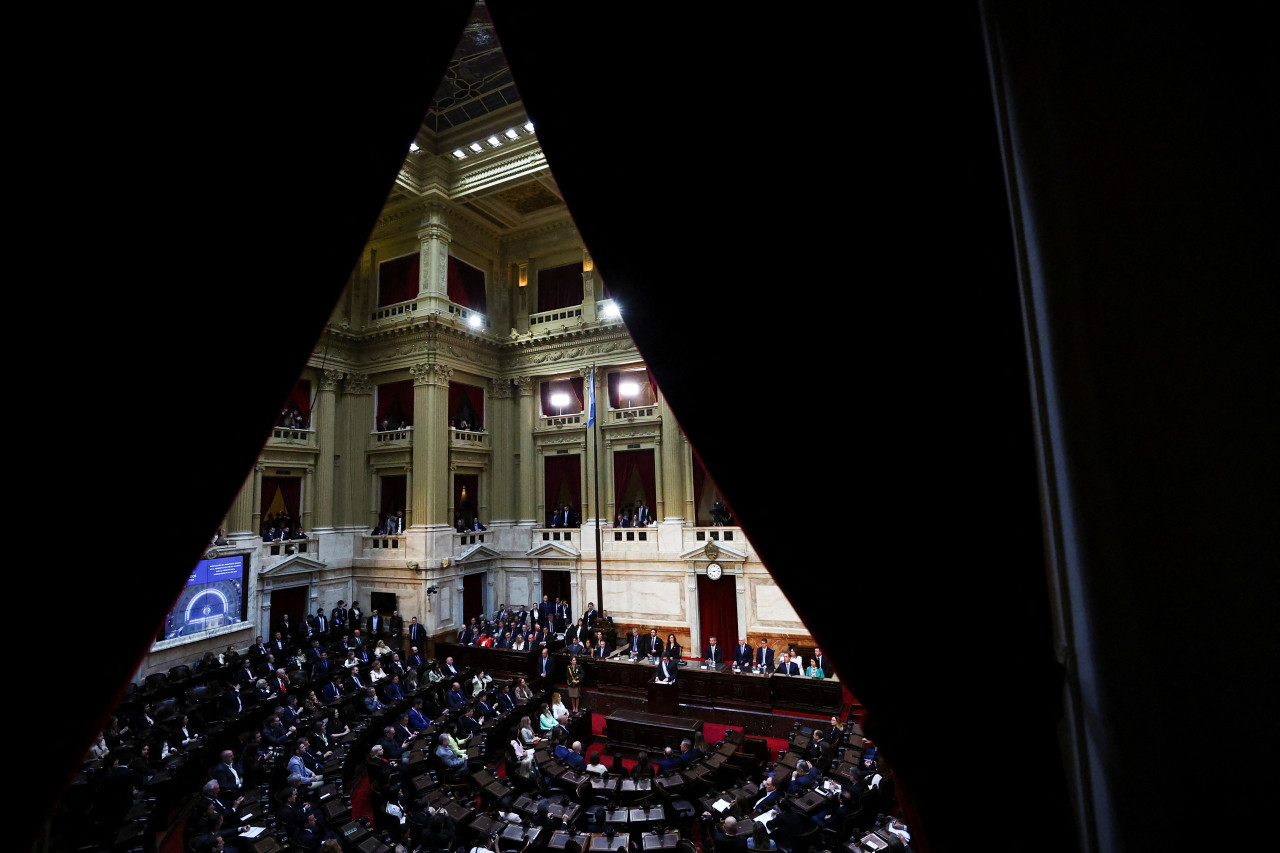 Javier Milei presentó el Presupuesto 2025 en el Congreso. Foto: Reuters