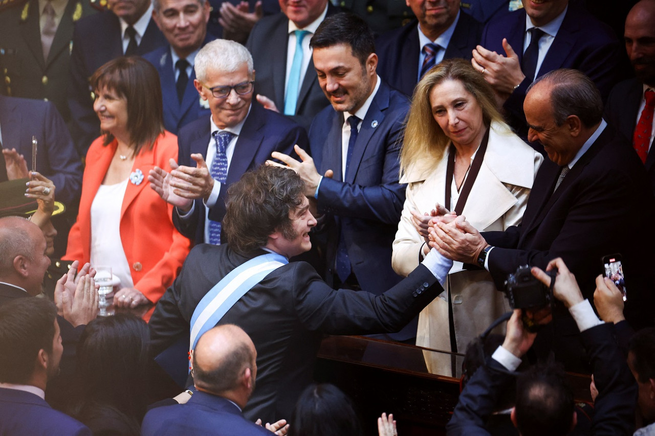 Javier Milei presentó el Presupuesto 2025 en el Congreso. Foto: Reuters