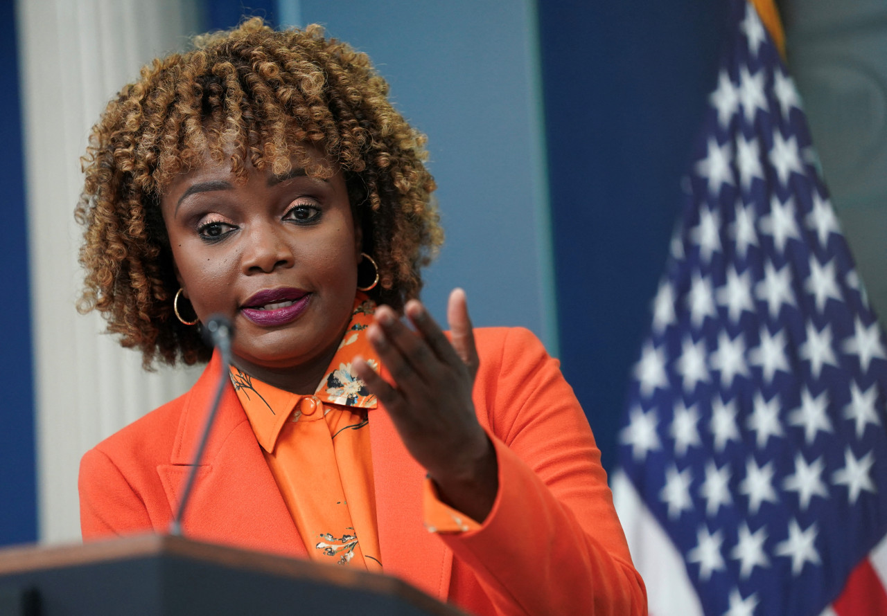 Karine Jean-Pierre, portavoz de la Casa Blanca. Foto: REUTERS.