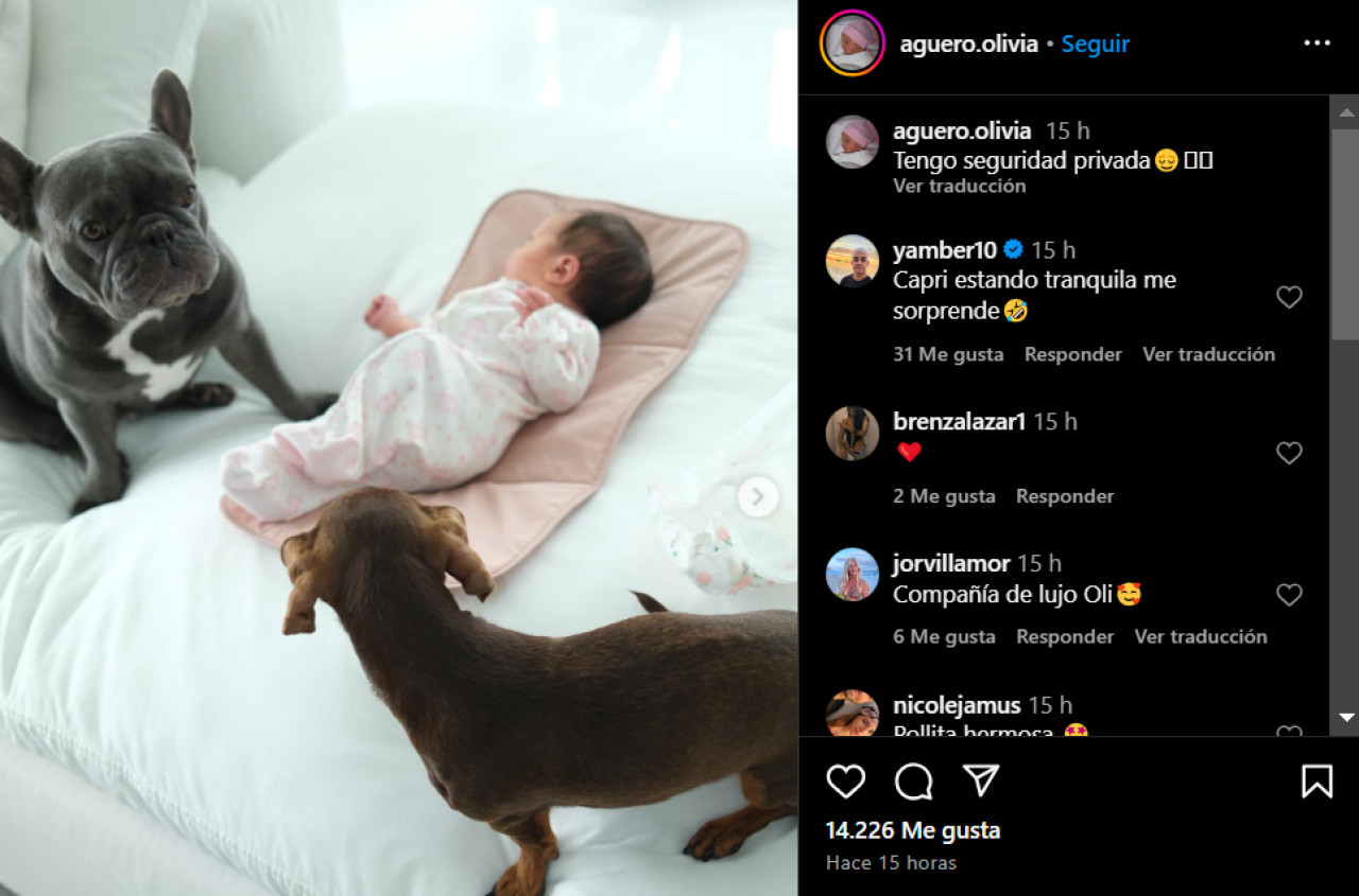 Los tiernos posteos que realizaron el Kun Agüero y Sofía Calzetti sobre su hija. Foto: Instagram.