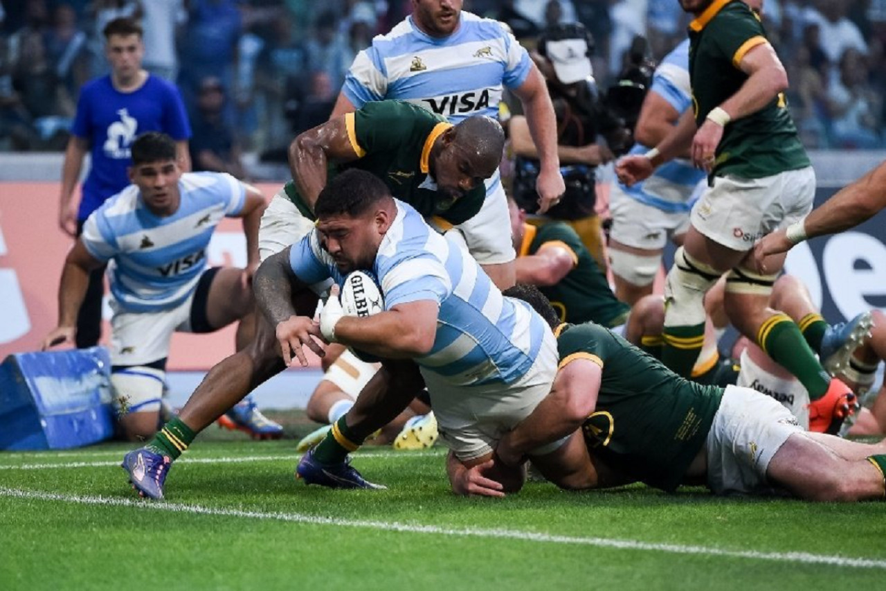 Los Pumas vs Sudáfrica. Foto: X @_fsantangelo