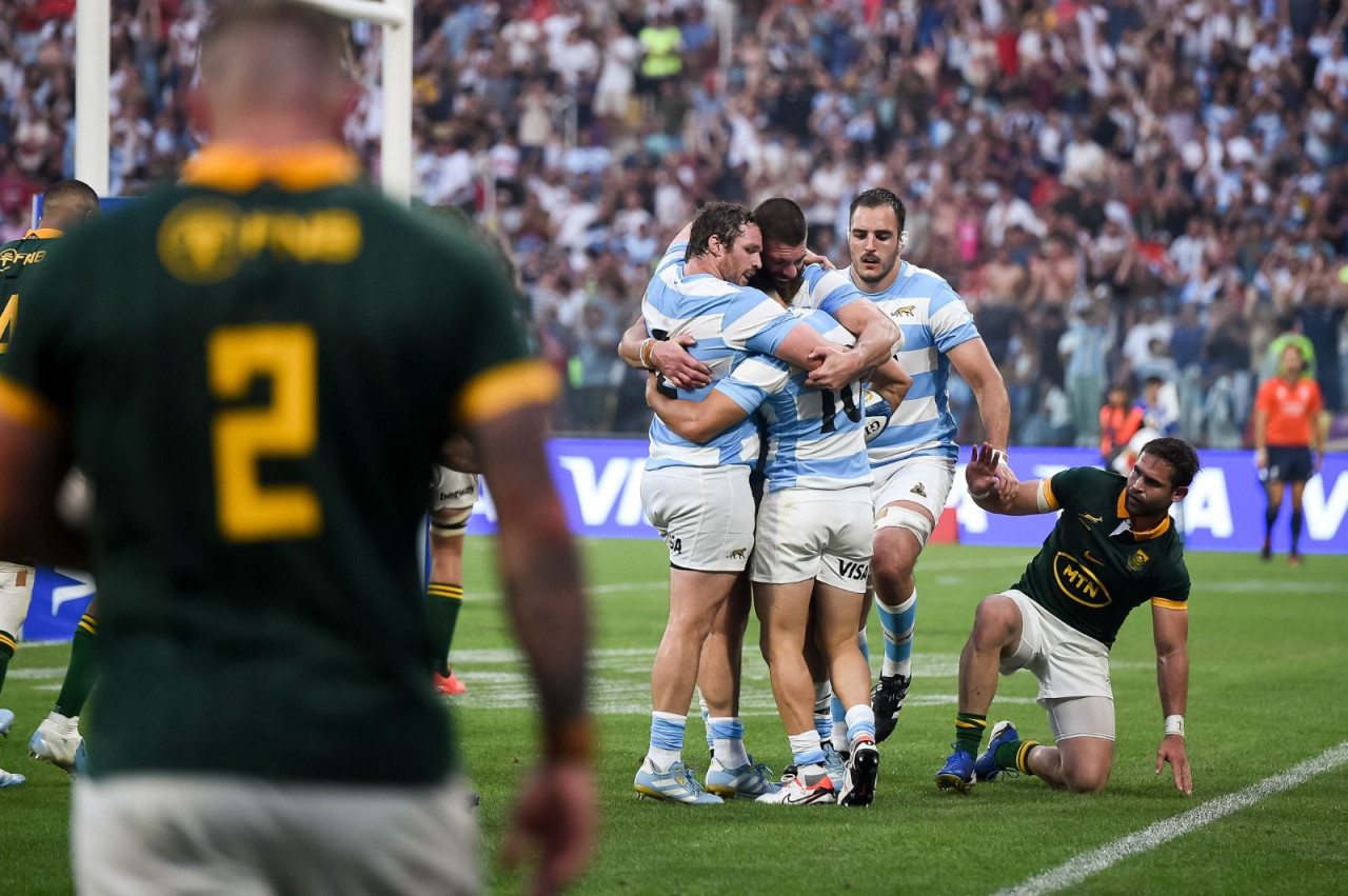 Los Pumas vs Sudáfrica. Foto: X @aplenorugby