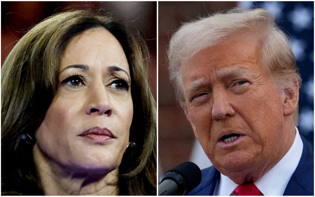 Donald Trump y Kamala Harris, los candidatos a las elecciones en EEUU. Foto: Reuters.