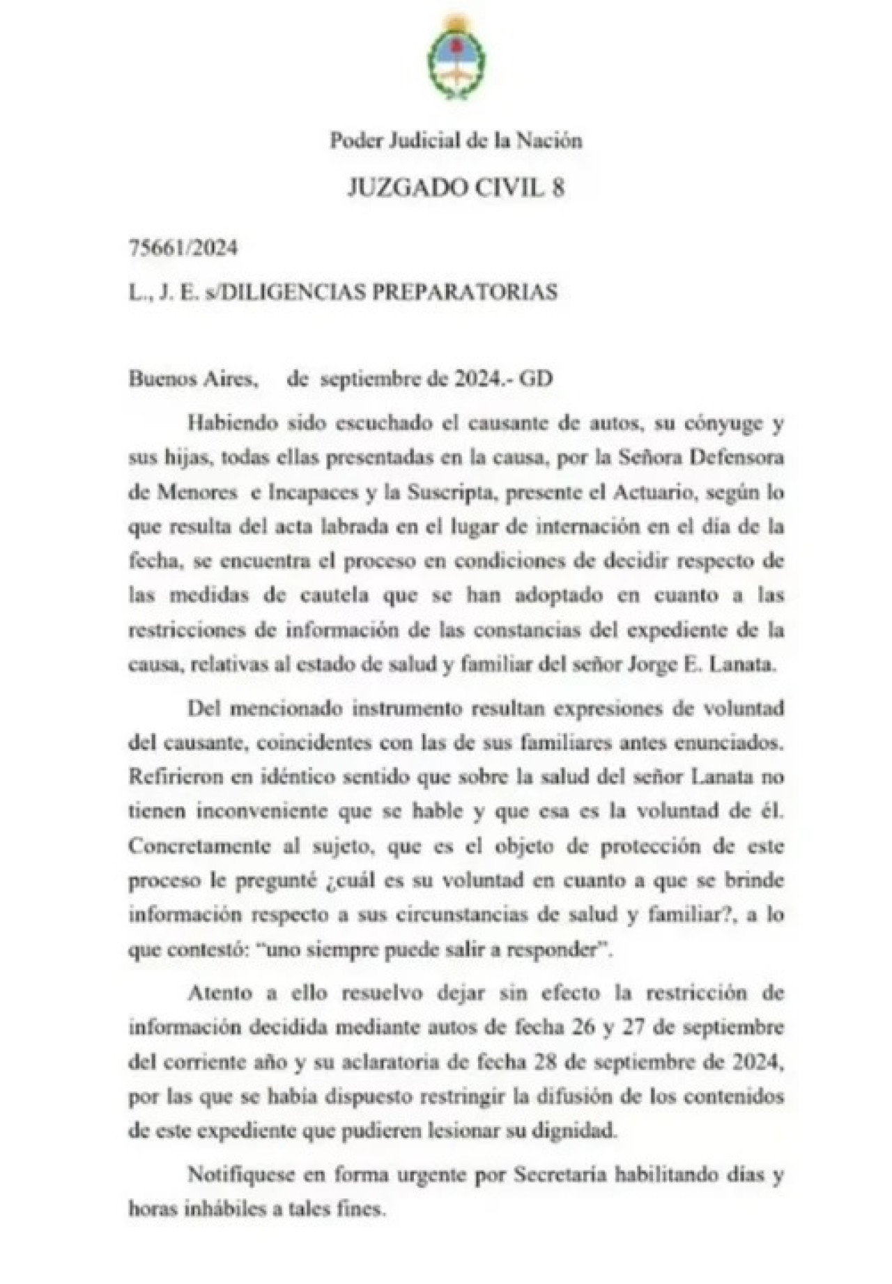 La Justicia levantó la medida que les prohibía a los medios publicar información sobre Lanata