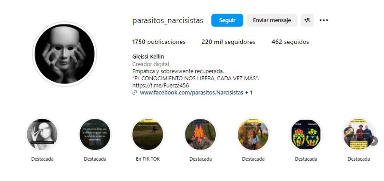 La llamativa cuenta que siguió Pampita en Instagram. Foto: captura de pantalla.