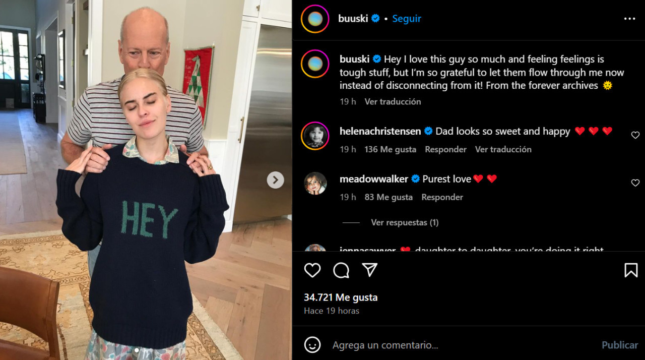 Compartieron fotos de Bruce Willis en la actualidad junto a su familia. Foto: Instagram.