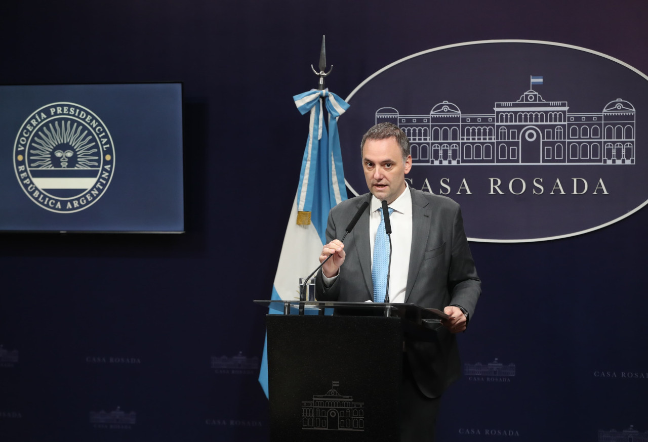 Manuel Adorni en la Casa Rosada. Foto: Presidencia.