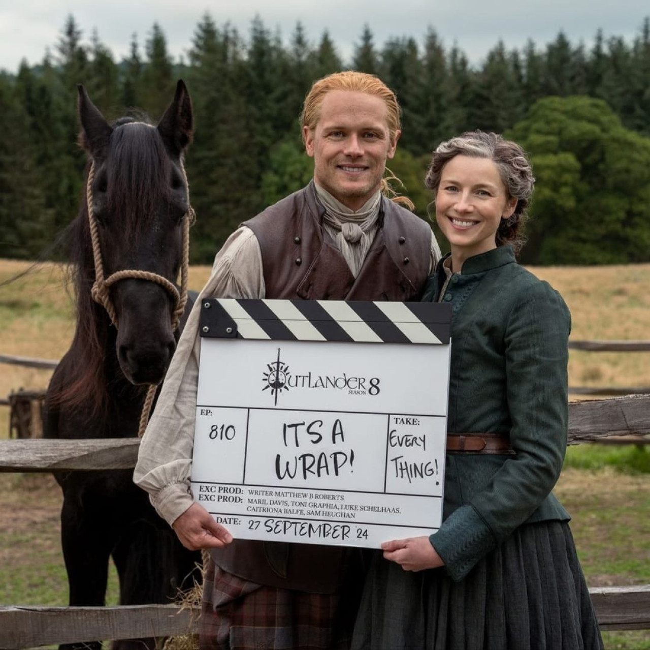 Caitriona Balfe y Sam Heughan. Foto: Instagram / caitrionabalfe.