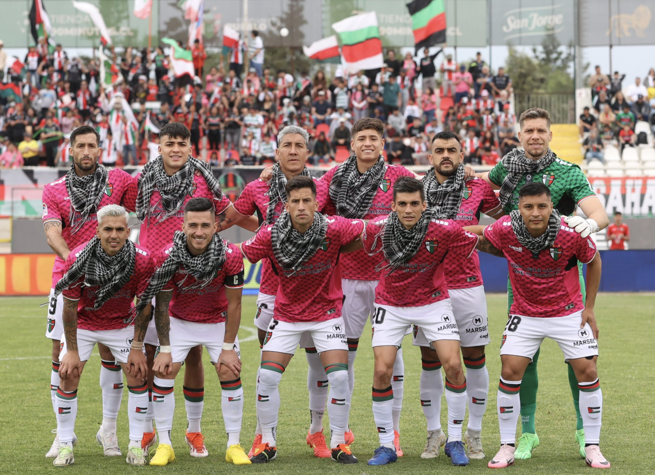 El Club Deportivo Palestino recordó el genocidio en Gaza. Foto: X @CDPalestinoSADP