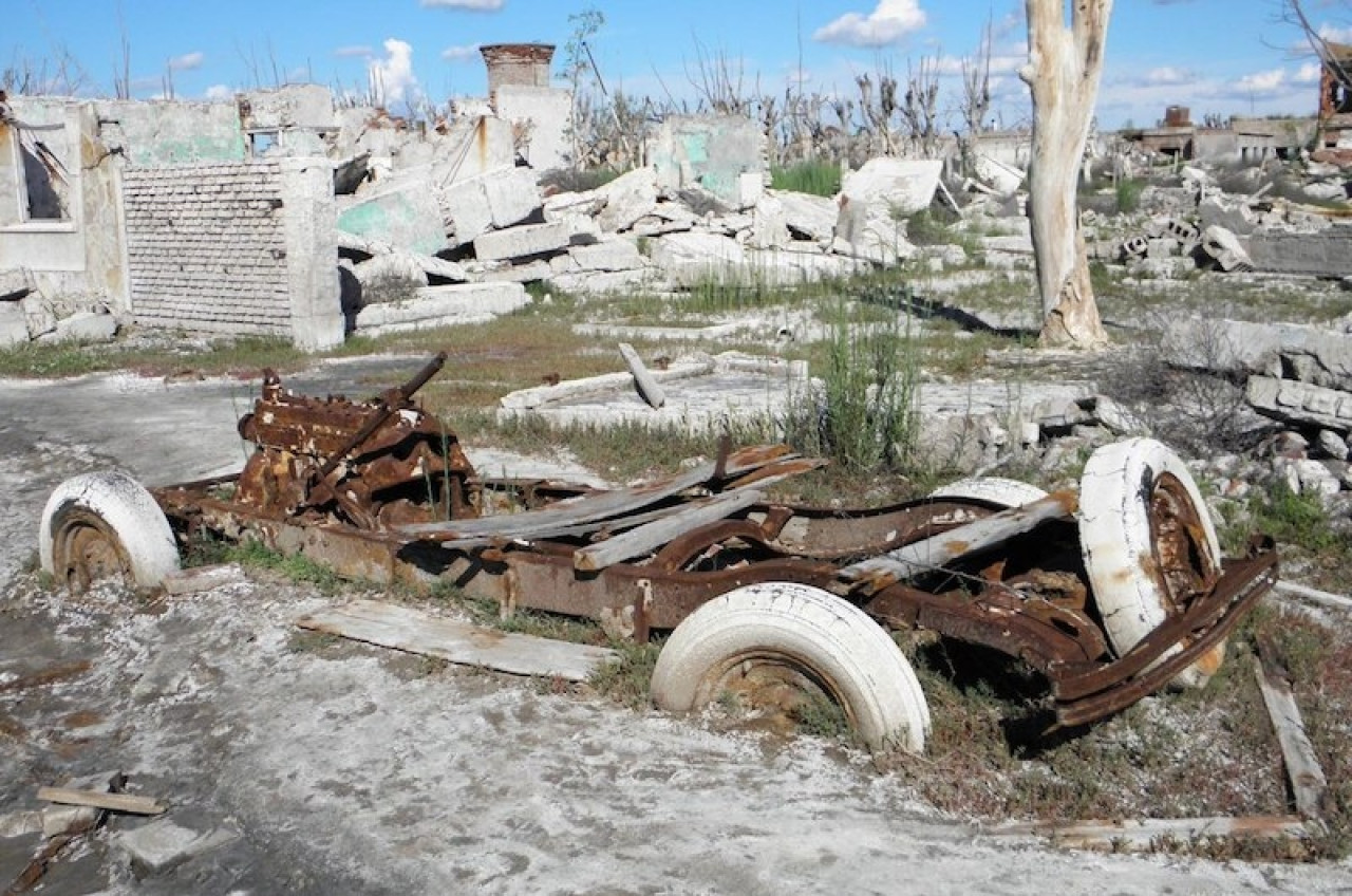 Villa Epecuén, provincia de Buenos Aires. Fuente: X