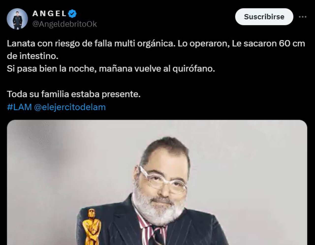 Ángel de Brito sobre el estado de salud de Jorge Lanata. Foto: captura de pantalla.