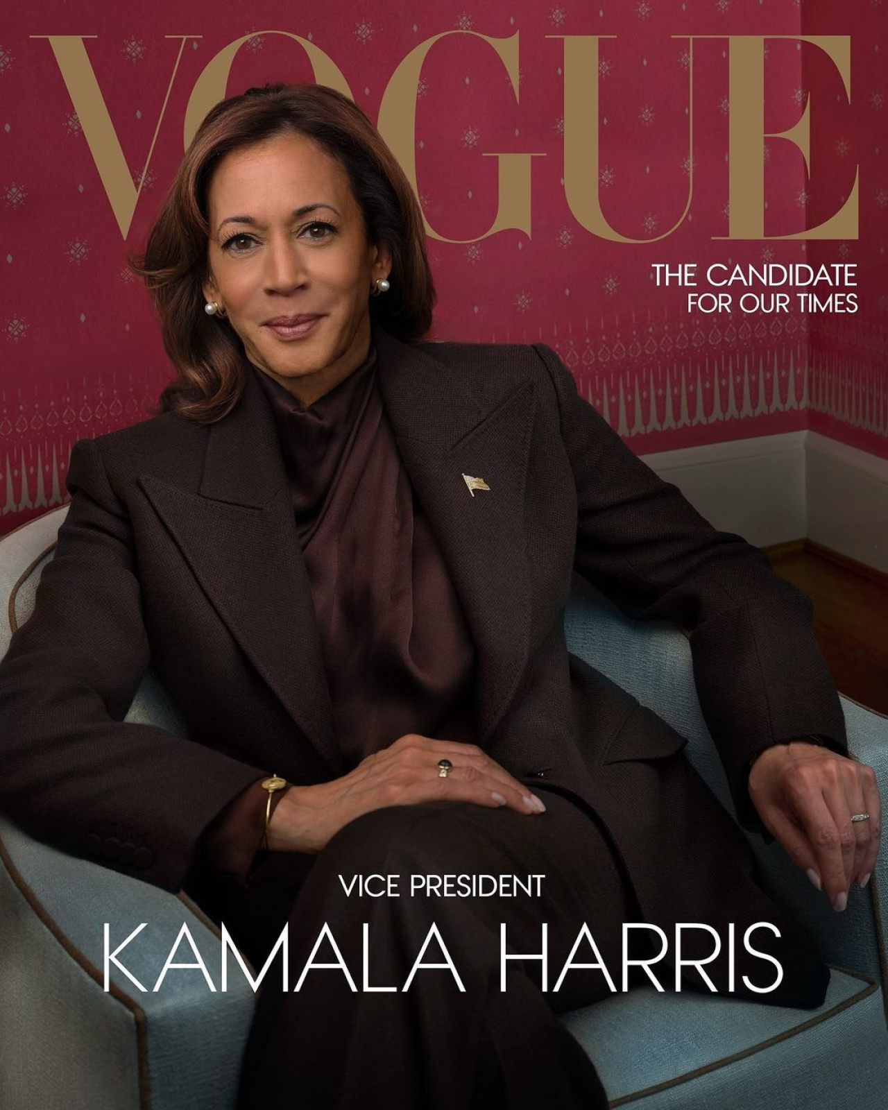 La nueva tapa de Vogue con Kamala Harris. Foto: Vogue.