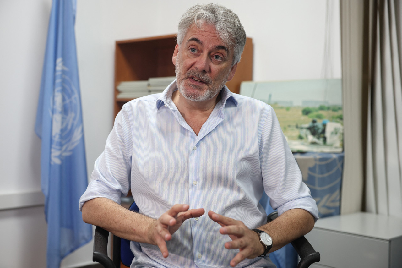 Andrea Tenenti, portavoz de la Fuerza Provisional de las Naciones Unidas para el Líbano (FINUL). Foto: Reuters.