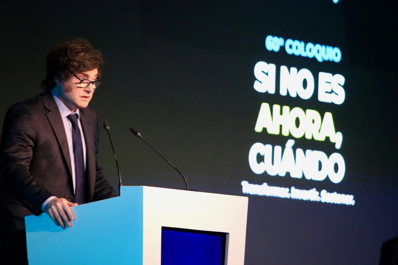 Javier Milei en el Coloquio de Idea. Foto: Presidencia.