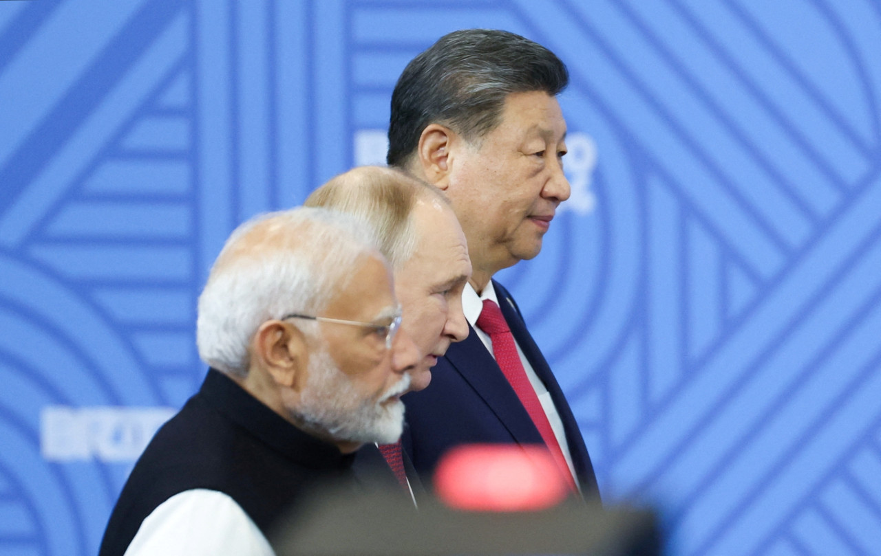 Narendra Modi, Vladimir Putin y Xi Jinping. Foto: Reuters.