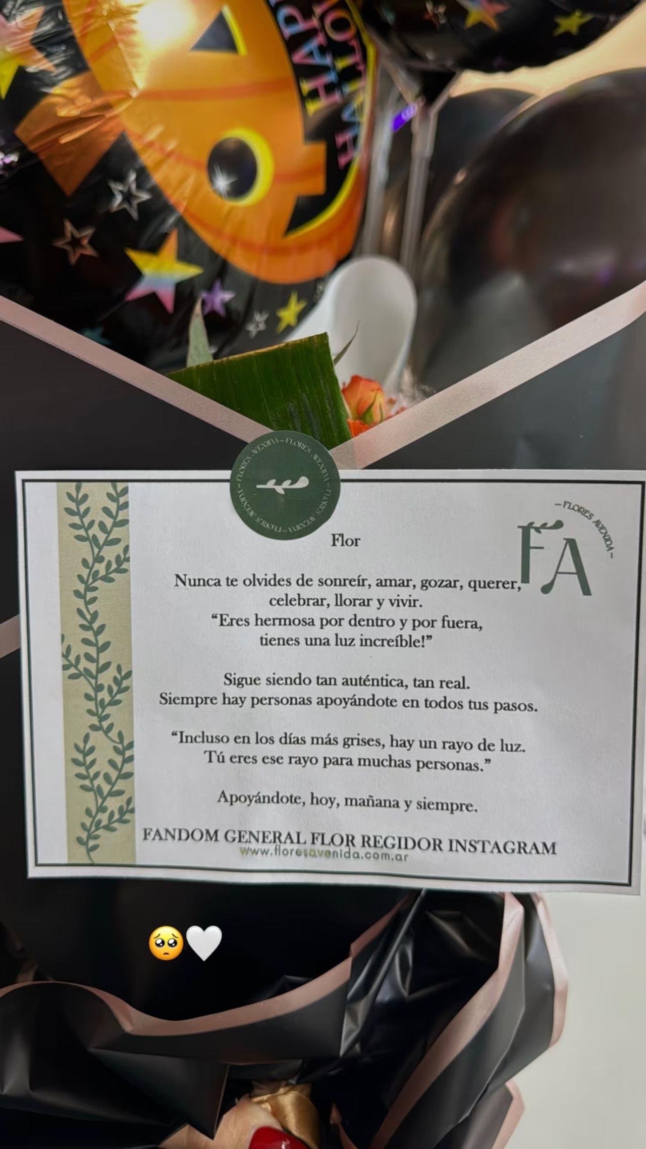 El regalo para Flor Regidor por parte de sus seguidores. Foto: Instagram.