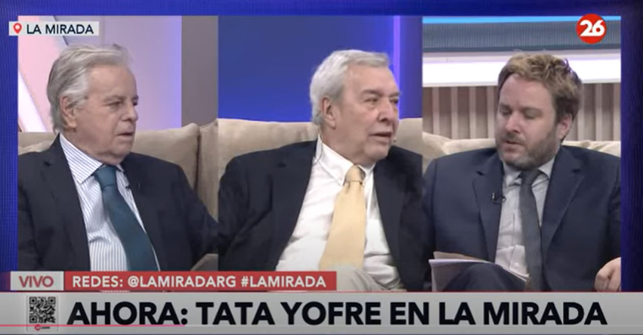 Tata Yofre en La Mirada de Roberto García. Foto: Canal 26.