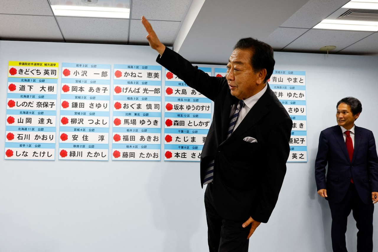 Yoshihiko Noda , líder del principal partido de oposición, el Partido Democrático Constitucional de Japón (CDPJ). Foto: Reuters.