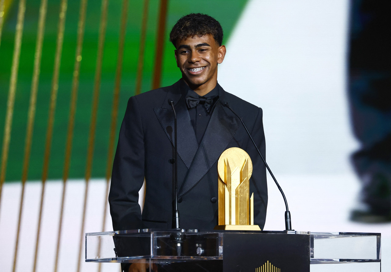 Lamine Yamal, el ganador del Trofeo Kopa 2024. Foto: Reuters.