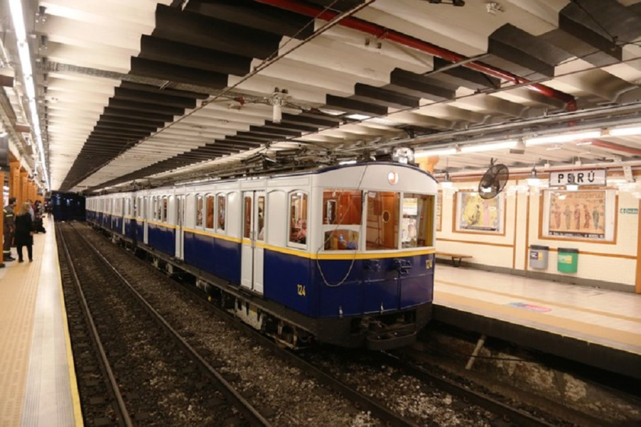 Los antiguos vagones del subte A. Foto: Wikipedia