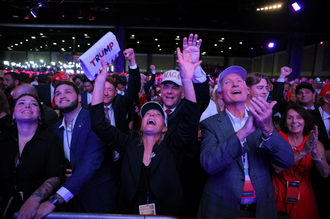 Festejos de los republicanos por el triunfo de Donald Trump. Foto: Reuters