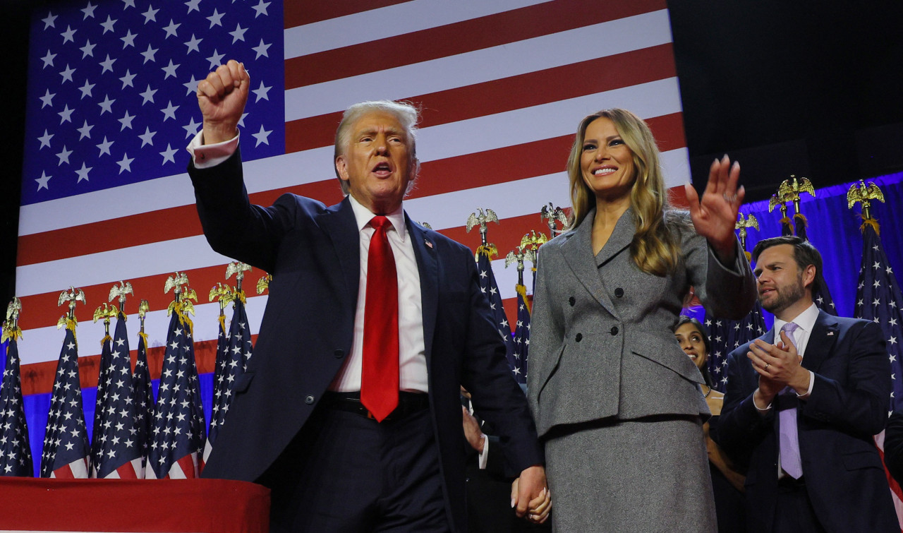 Donald Trump y Melania Trump tras la victoria en las elecciones en Estados Unidos. Foto: Reuters.