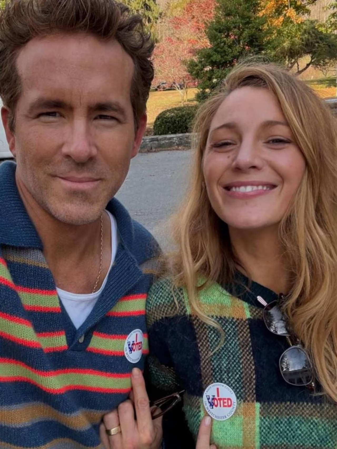 Blake Lively y Ryan Reynolds votaron juntos en Westchester, Nueva York. Fuente: Instagram