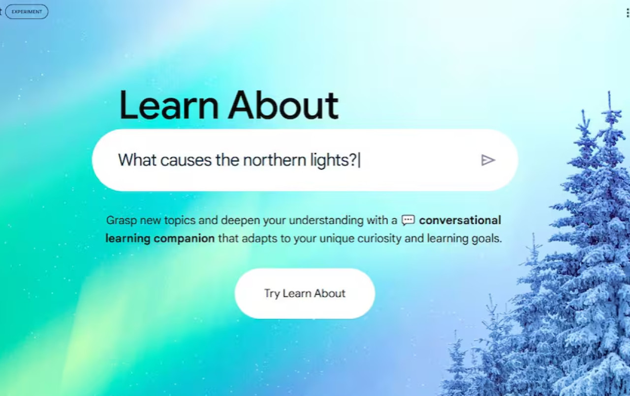 Learn About, la nueva herramienta de Google que utiliza IA. Foto: Captura de pantalla.