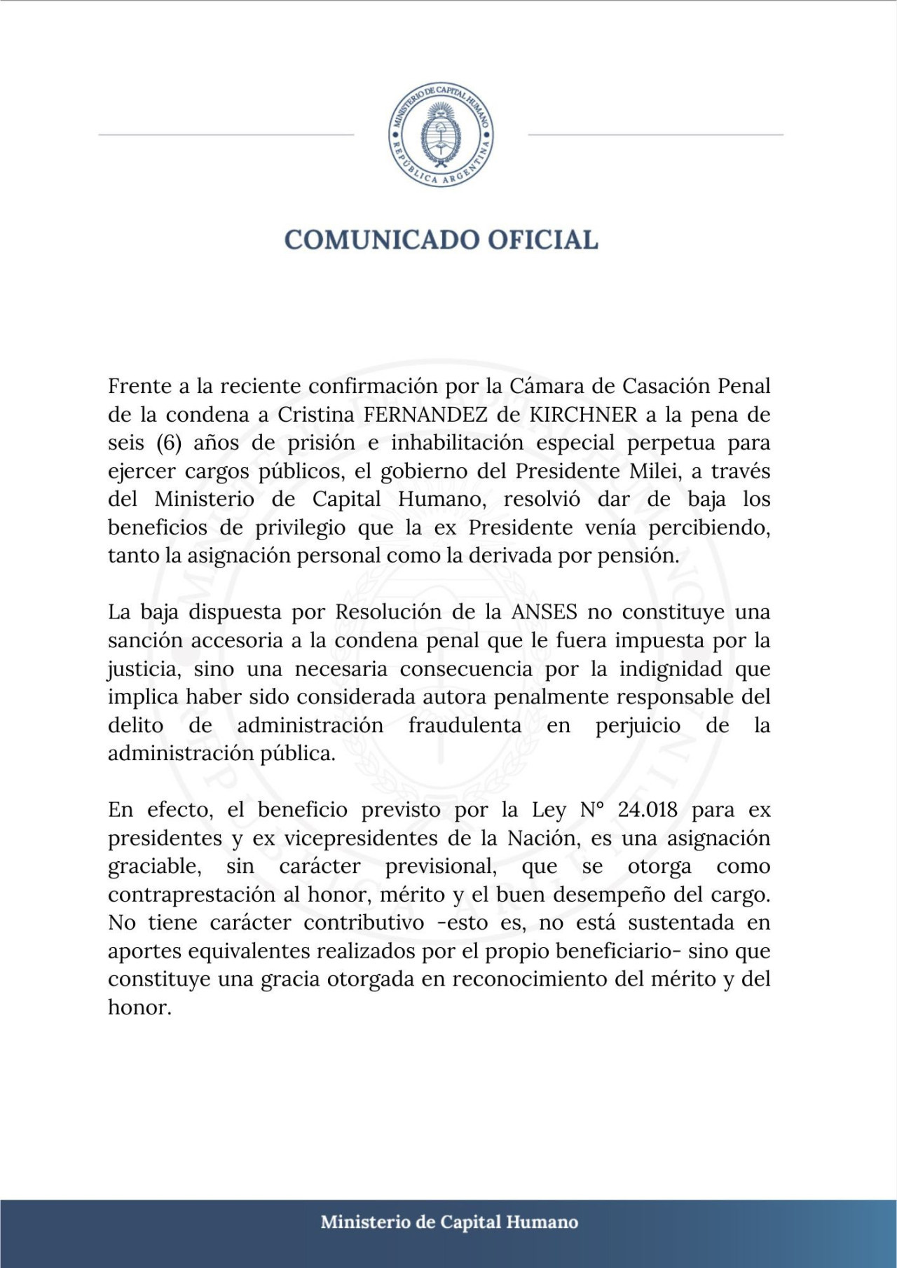 El Gobierno le sacó la jubilación y pensión de privilegio a Cristina Kirchner (1° parte). Foto: NA.