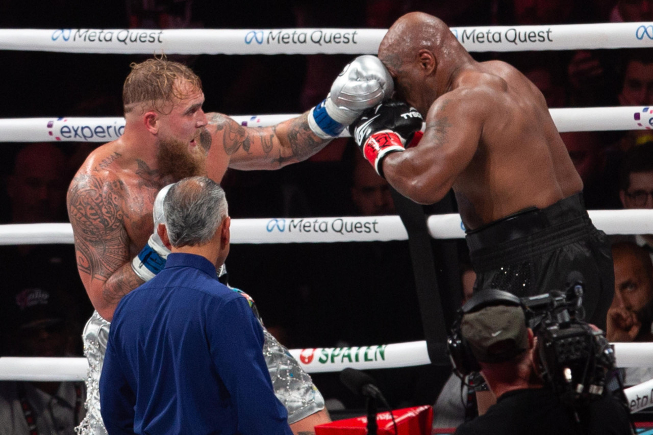 Pelea de Mike Tyson vs. Jake Paul. Foto: EFE.