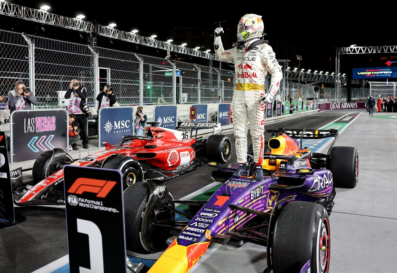 Max Verstappen, ganador del Gran Premio de Las Vegas. Foto: Reuters.