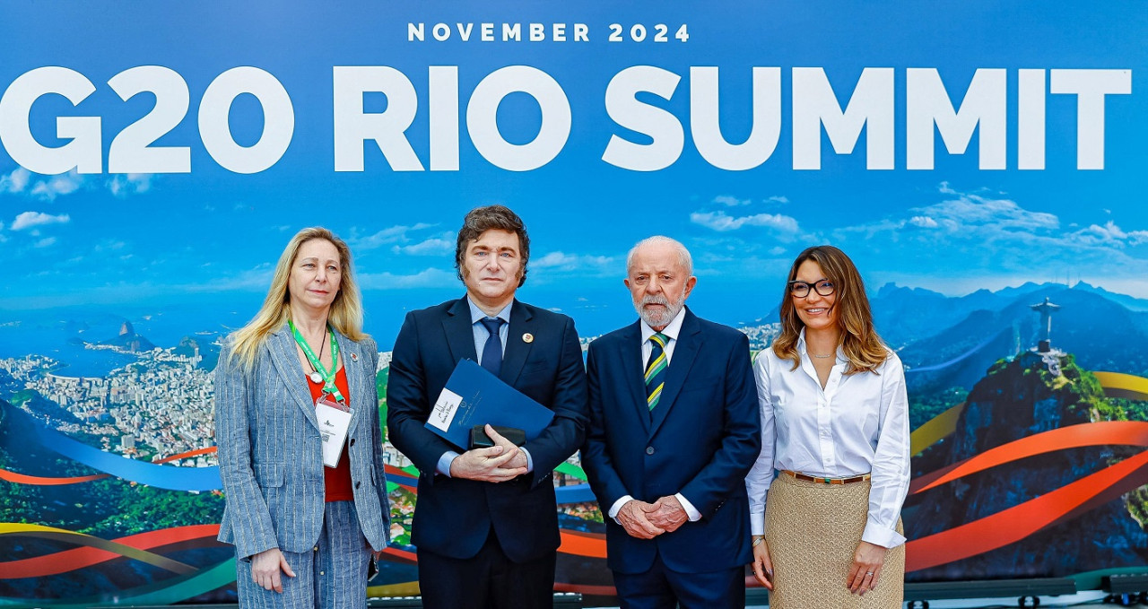 Javier Milei y Lula da Silva en la cumbre del G20 de Río de Janeiro. Foto: Reuters.