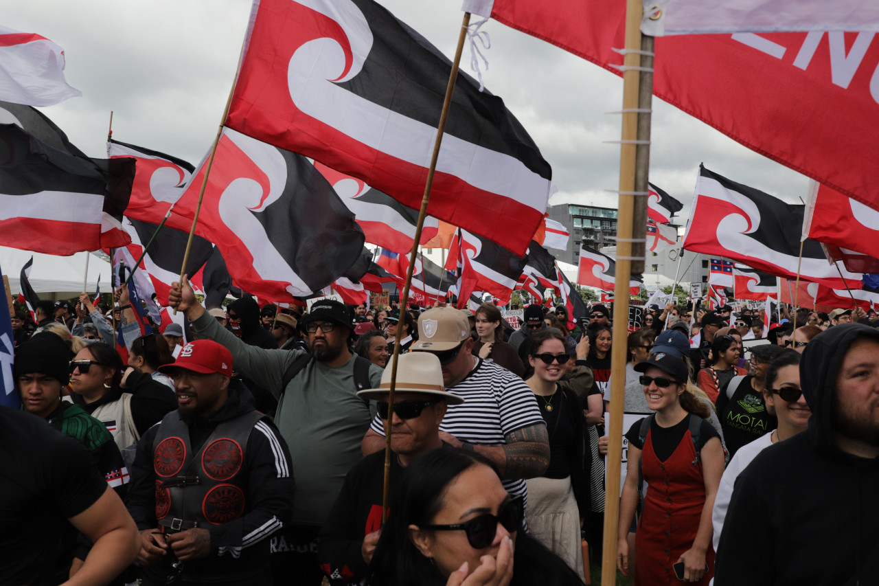 Marcha histórica por los maoríes en Nueva Zelanda. Fuente: EFE