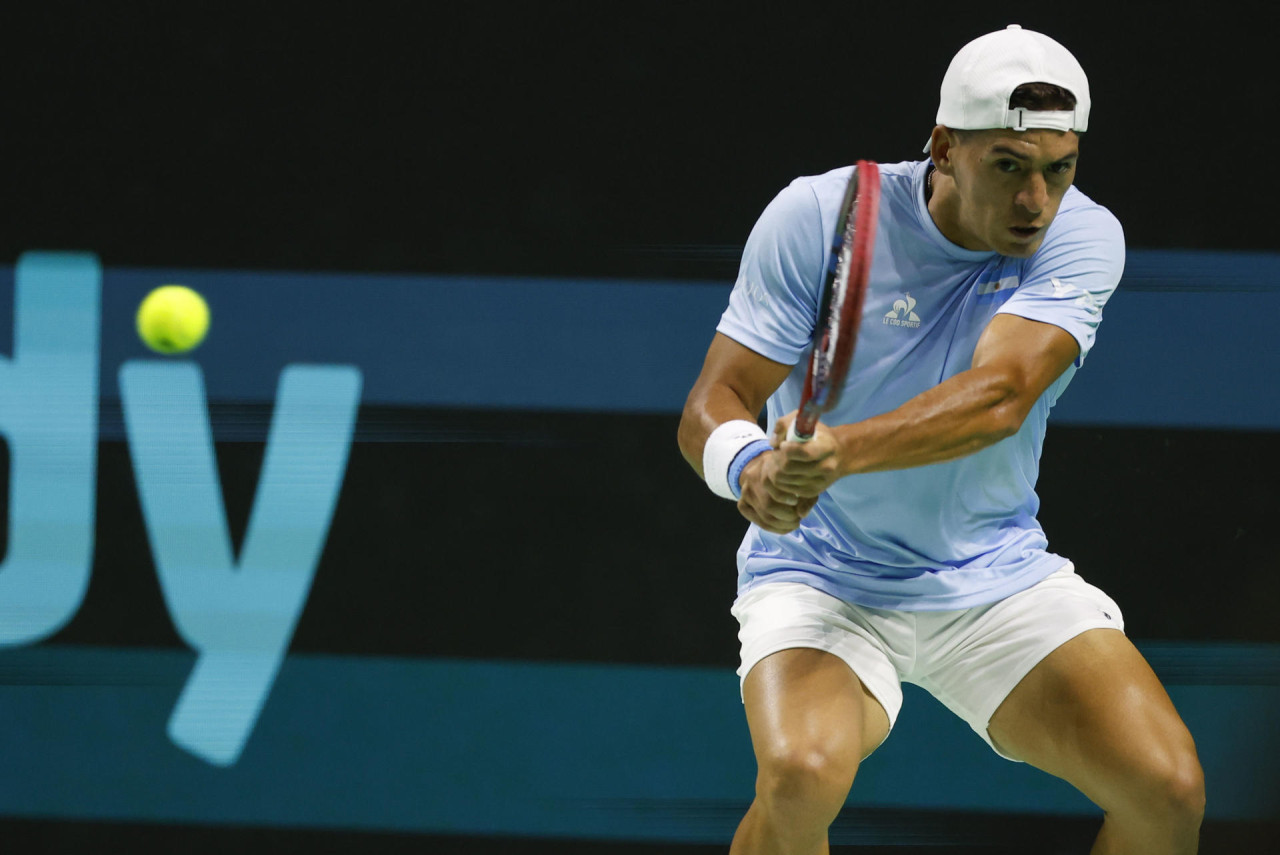 Sebastián Báez en la Copa Davis. Foto: EFE.