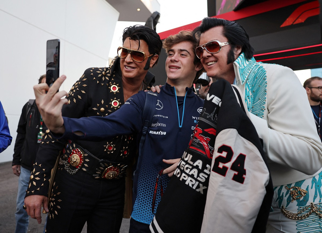 Franco Colapinto en la previa del GP de Las Vegas. Foto: Reuters.