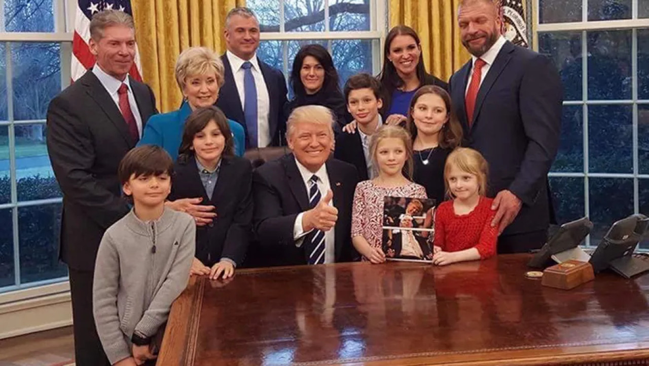 La familia McMahon y Donald Trump. Foto: Redes.