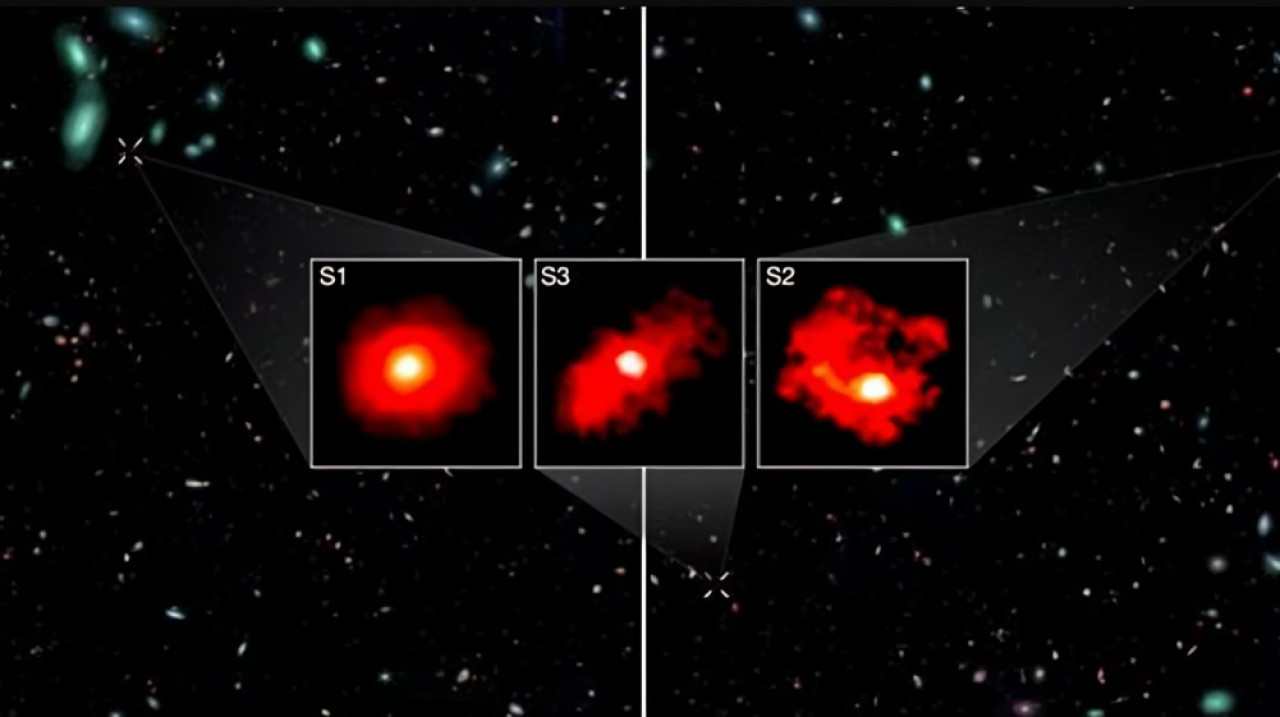 El telescopio James Webb de la NASA encontró "machas rojas" en el espacio. Foto: NASA.