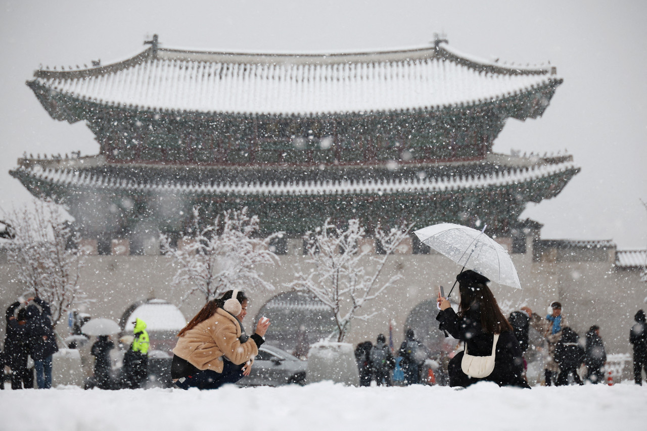 Nieve en Seúl. Fuente: Reuters