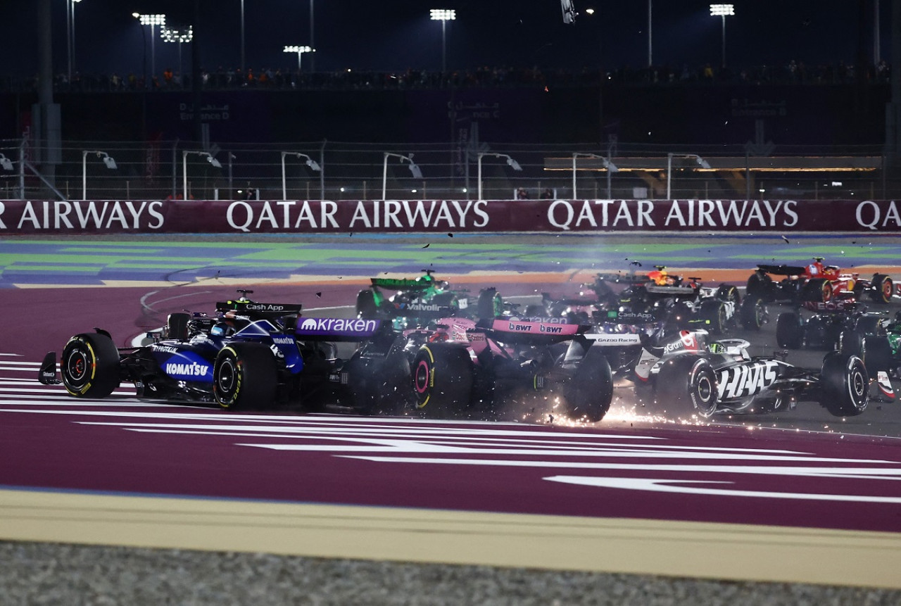 Accidente de Franco Colapinto en el Gran Premio de Qatar. Foto: Reuters.