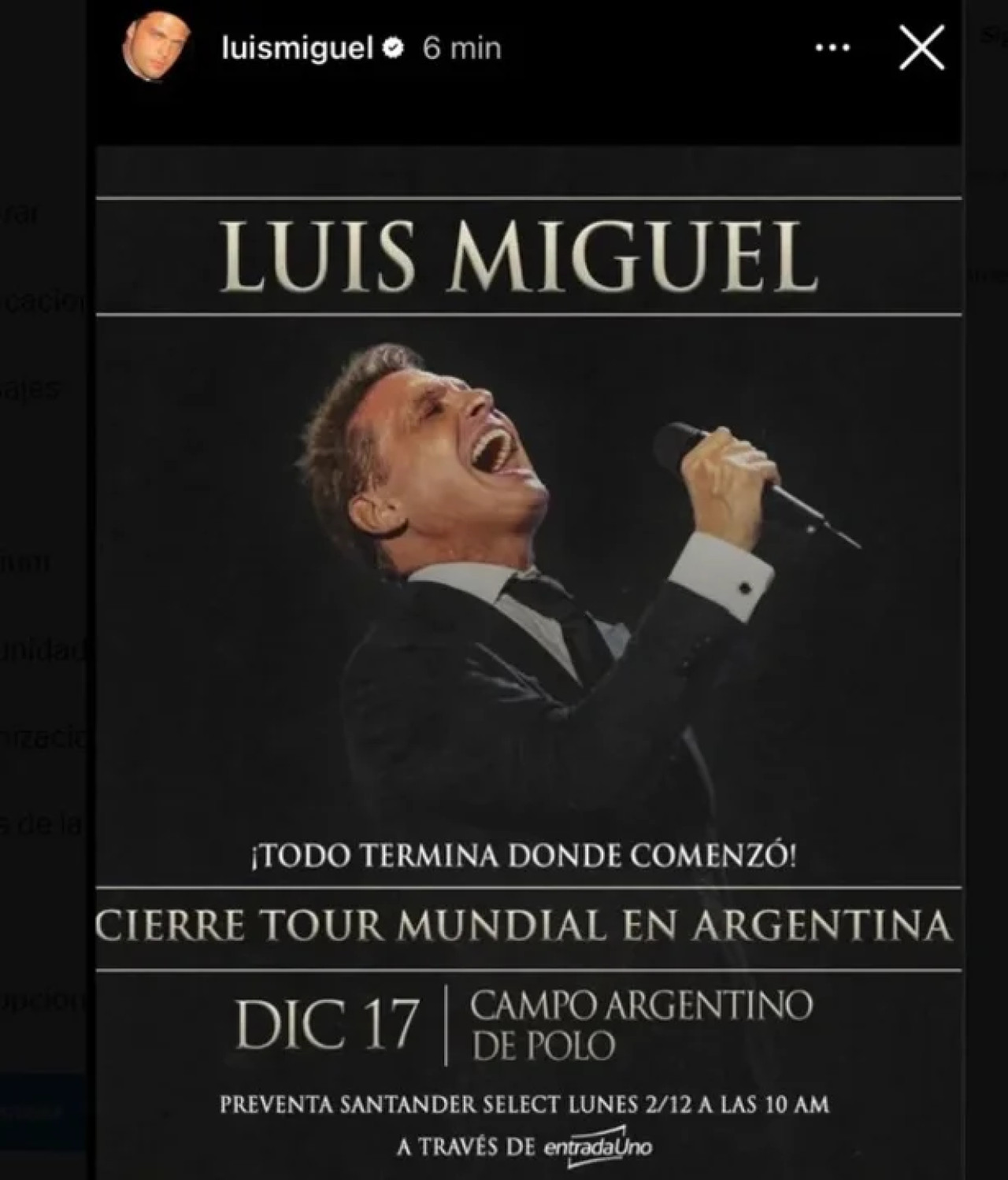 Luis Miguel vuelve a la Argentina.