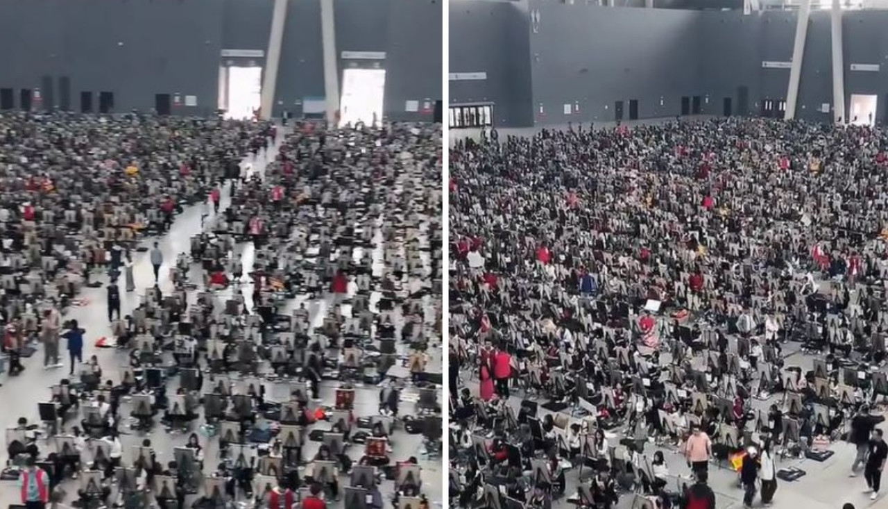 Los exhaustivos exámenes de arte en China. Foto: captura de video.