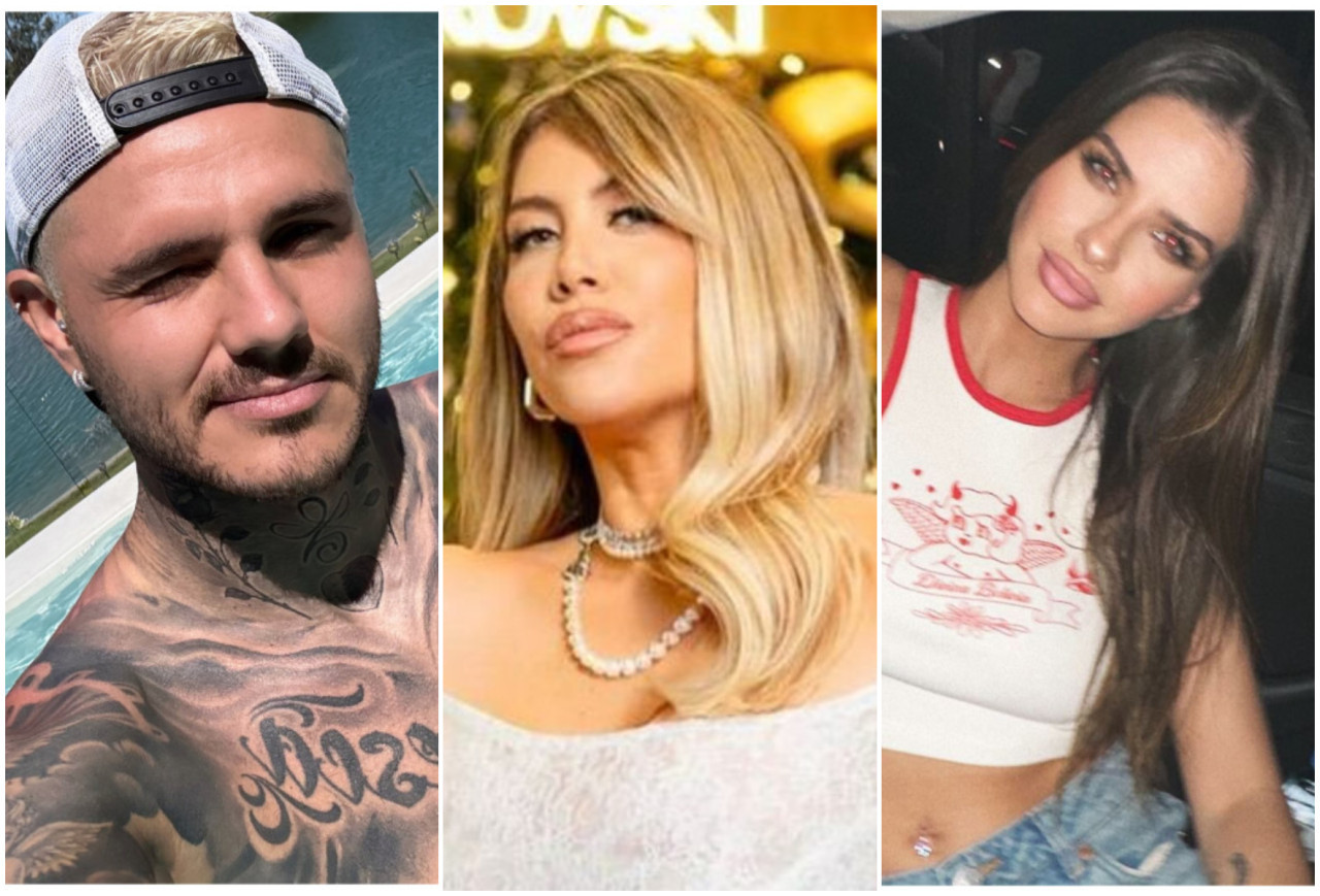 Mauro Icardi, Wanda Nara y la China Suárez. Foto: Instagram.