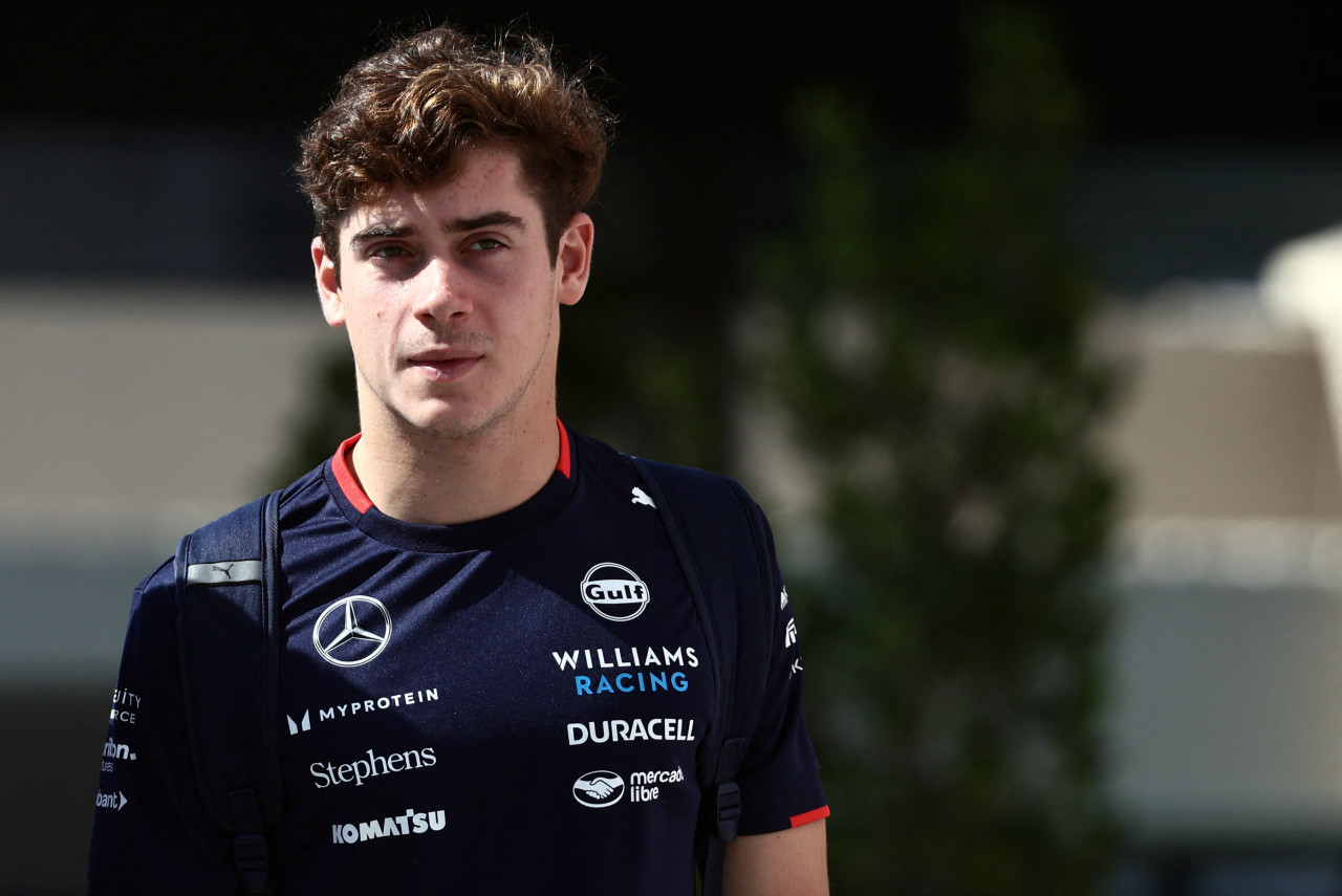 Franco Colapinto en el Circuito Yas Marina. Foto: Reuters.