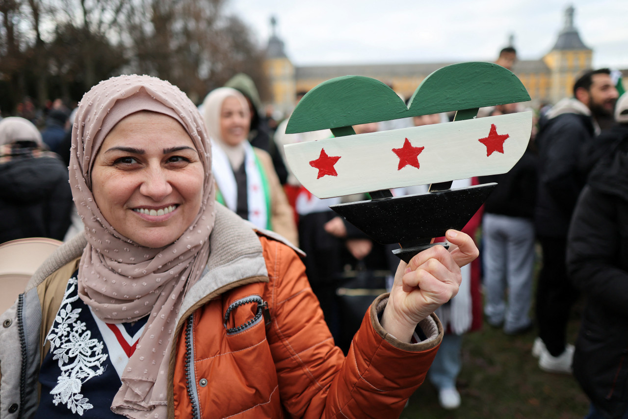 Festejo por la caída de Bashar Al Assad. Foto: Reuters.