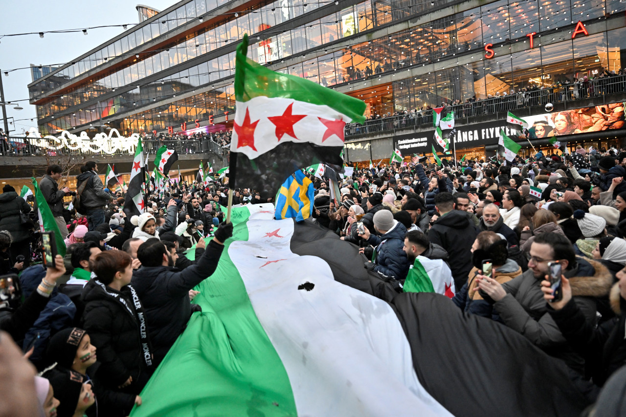 Festejo por la caída de Bashar Al Assad. Foto: Reuters.