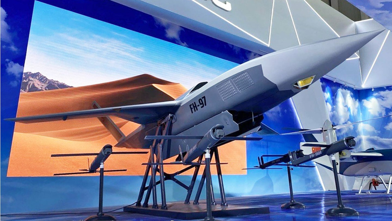 Los drones Feihong FH-97A, también conocidos como "wingman". Foto: Reuters.